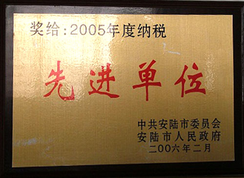 纳税先进单位2005